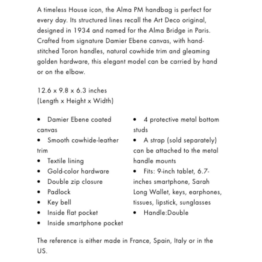 Louis Vuitton Alma PM Damier Ebene - Picture 8 of 8